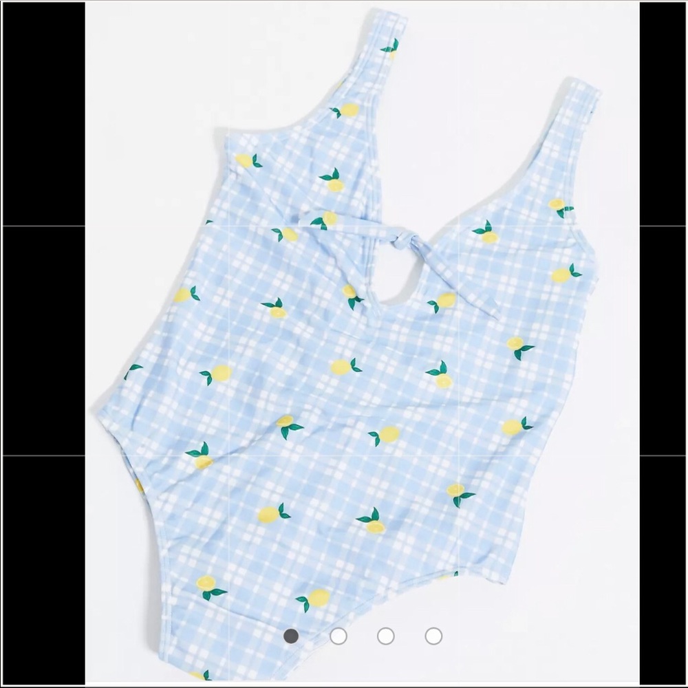 Chelsea Peers Lemon Print One Piece Swimsuit, Size Large